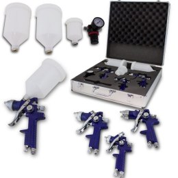 Bituxx 3X PISTOLET LAKIERNICZY HVLP ZESTAW 1,7 1,4 1,0 mm