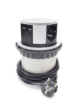 Bituxx 4-krotne gniazdo stołowe chowane z usb