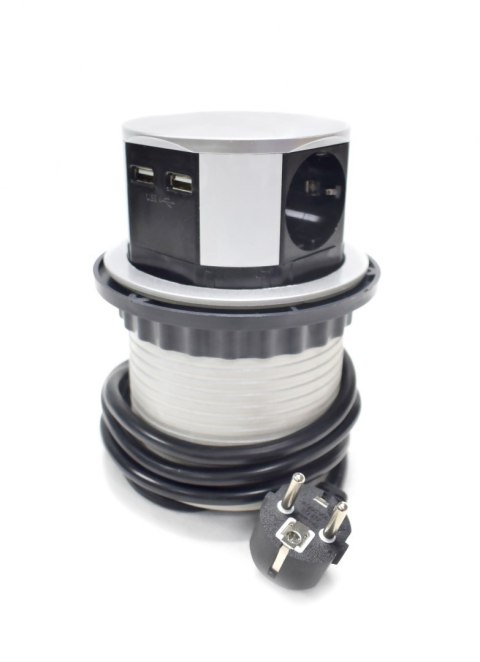 Bituxx 4-krotne gniazdo stołowe chowane z usb Bituxx 4-krotne gniazdo stołowe chowane z usb