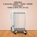 Bituxx BITUXX Elektryczny grzejnik olejowy 2000 Watt 9 żeber