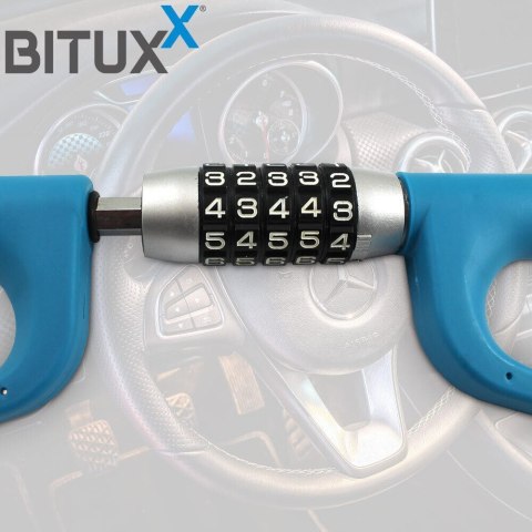 Bituxx BLOKADA NA KIEROWNICĘ 5-CYFROWY ZAMEK SZYFROWY STALOWA UNIWERSALNA BITUXX Bituxx BLOKADA NA KIEROWNICĘ 5-CYFROWY ZAMEK SZYFROWY STALOWA UNIWERSALNA BITUXX