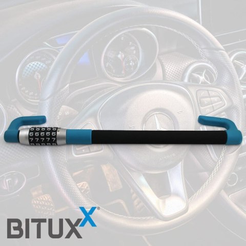 Bituxx Blokada Pedału Hamulca i Kierownicy Bituxx 78 cm Zamek Szyfrowy Stal Bituxx Blokada Pedału Hamulca i Kierownicy Bituxx 78 cm Zamek Szyfrowy Stal