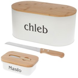 BRUNBESTE CHLEBAK STALOWY + MASELNICZKA Z NOŻYKIEM + NÓŻ DO PIECZYWA 2775