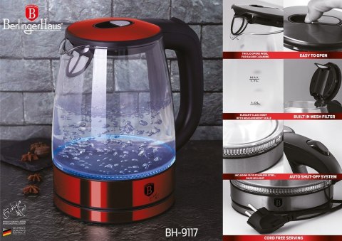 BERLINGER HAUS Czajnik elektryczny 1.7l BERLINGER HAUS BH-9117 BURGUNDY BERLINGER HAUS Czajnik elektryczny 1.7l BERLINGER HAUS BH-9117 BURGUNDY