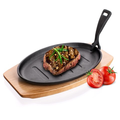 BANQUET PÓŁMISEK PATELNIA ŻELIWNA GRILLOWA Z DESKĄ BANQUET GRADA BANQUET PÓŁMISEK PATELNIA ŻELIWNA GRILLOWA Z DESKĄ BANQUET GRADA