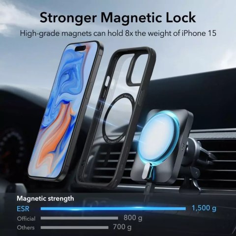 ESR Etui ESR CH Halolock Magsafe do Apple iPhone 15 Clear/Black ESR Etui ESR CH Halolock Magsafe do Apple iPhone 15 Clear/Black