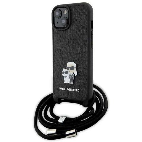 Karl Lagerfeld Etui Karl Lagerfeld KLHCP15MSAKCPSK do iPhone 15 Plus 6.7" hardcase czarny/black Crossbody Saffiano Metal Pin Karl & Choupette Karl Lagerfeld Etui Karl Lagerfeld KLHCP15MSAKCPSK do iPhone 15 Plus 6.7" hardcase czarny/black Crossbody Saffiano Metal Pin Karl & Choupette