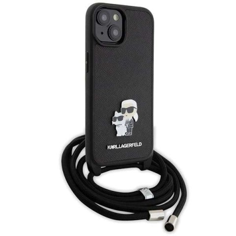 Karl Lagerfeld Etui Karl Lagerfeld KLHCP15MSAKCPSK do iPhone 15 Plus 6.7" hardcase czarny/black Crossbody Saffiano Metal Pin Karl & Choupette Karl Lagerfeld Etui Karl Lagerfeld KLHCP15MSAKCPSK do iPhone 15 Plus 6.7" hardcase czarny/black Crossbody Saffiano Metal Pin Karl & Choupette