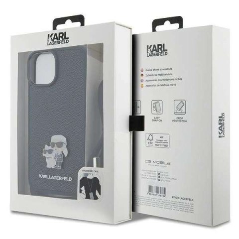 Karl Lagerfeld Etui Karl Lagerfeld KLHCP15MSAKCPSK do iPhone 15 Plus 6.7" hardcase czarny/black Crossbody Saffiano Metal Pin Karl & Choupette Karl Lagerfeld Etui Karl Lagerfeld KLHCP15MSAKCPSK do iPhone 15 Plus 6.7" hardcase czarny/black Crossbody Saffiano Metal Pin Karl & Choupette