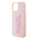 Karl Lagerfeld Etui Karl Lagerfeld KLHCP15S3DMBKCP do iPhone 15 6.1" różowy/pink hardcase 3D Rubber Glitter Logo