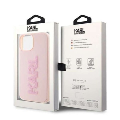 Karl Lagerfeld Etui Karl Lagerfeld KLHCP15S3DMBKCP do iPhone 15 6.1" różowy/pink hardcase 3D Rubber Glitter Logo Karl Lagerfeld Etui Karl Lagerfeld KLHCP15S3DMBKCP do iPhone 15 6.1" różowy/pink hardcase 3D Rubber Glitter Logo