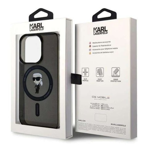 Karl Lagerfeld Etui Karl Lagerfeld KLHMP15LHFCKNOK do iPhone 15 Pro 6.1" czarny/black hardcase IML Ikonik MagSafe Karl Lagerfeld Etui Karl Lagerfeld KLHMP15LHFCKNOK do iPhone 15 Pro 6.1" czarny/black hardcase IML Ikonik MagSafe