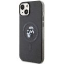 Karl Lagerfeld Etui Karl Lagerfeld KLHMP15SHGKCNOK do iPhone 15 6.1" czarny/black hardcase Karl&Choupette Glitter MagSafe