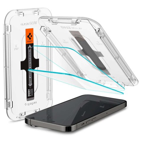 Spigen 2x Szkło hartowane do iPhone 15 / 16 Spigen Glas.TR "EZ FIT" Clear Spigen 2x Szkło hartowane do iPhone 15 / 16 Spigen Glas.TR "EZ FIT" Clear