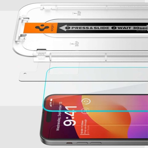 Spigen 2x Szkło hartowane do iPhone 15 / 16 Spigen Glas.TR "EZ FIT" Clear Spigen 2x Szkło hartowane do iPhone 15 / 16 Spigen Glas.TR "EZ FIT" Clear