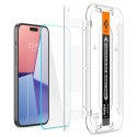 Spigen 2x Szkło hartowane do iPhone 15 / 16 Spigen Glas.TR "EZ FIT" Clear