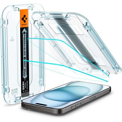Spigen 2x Szkło hartowane do iPhone 15 / 16 Spigen Glas.TR "EZ FIT" Clear Spigen 2x Szkło hartowane do iPhone 15 / 16 Spigen Glas.TR "EZ FIT" Clear