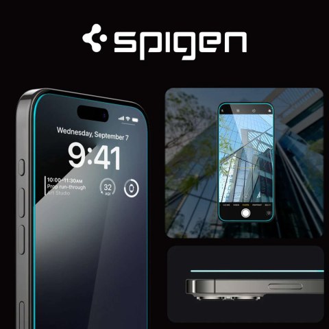 Spigen 2x Szkło hartowane do iPhone 15 Pro Spigen Glas.TR "EZ FIT" Clear Spigen 2x Szkło hartowane do iPhone 15 Pro Spigen Glas.TR "EZ FIT" Clear