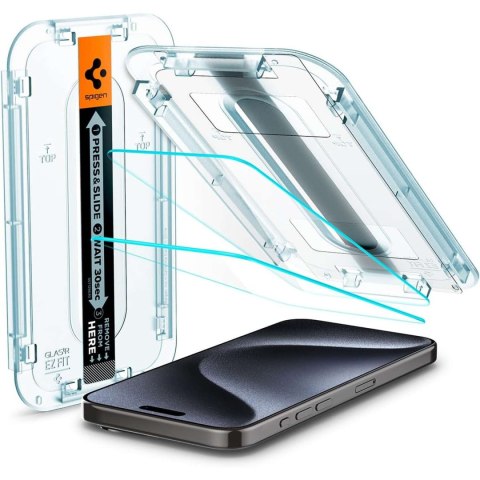 Spigen 2x Szkło hartowane do iPhone 15 Pro Spigen Glas.TR "EZ FIT" Clear Spigen 2x Szkło hartowane do iPhone 15 Pro Spigen Glas.TR "EZ FIT" Clear