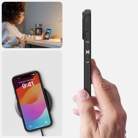 Spigen Etui do iPhone 15 Plus Spigen Liquid Air Case obudowa plecki ochronne Matte Black Spigen Etui do iPhone 15 Plus Spigen Liquid Air Case obudowa plecki ochronne Matte Black