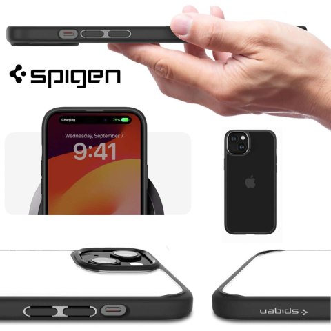 Spigen Etui do iPhone 15 Plus Spigen Ultra Hybrid Case obudowa plecki czarne Matte Black Spigen Etui do iPhone 15 Plus Spigen Ultra Hybrid Case obudowa plecki czarne Matte Black