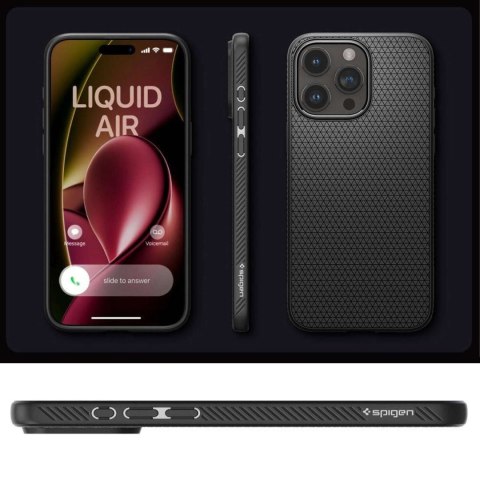 Spigen Etui do iPhone 15 Pro Max Spigen Liquid Air Case obudowa plecki ochronne Matte Black Spigen Etui do iPhone 15 Pro Max Spigen Liquid Air Case obudowa plecki ochronne Matte Black