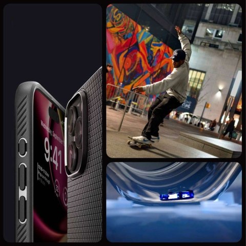 Spigen Etui do iPhone 15 Pro Max Spigen Liquid Air Case obudowa plecki ochronne Matte Black Spigen Etui do iPhone 15 Pro Max Spigen Liquid Air Case obudowa plecki ochronne Matte Black