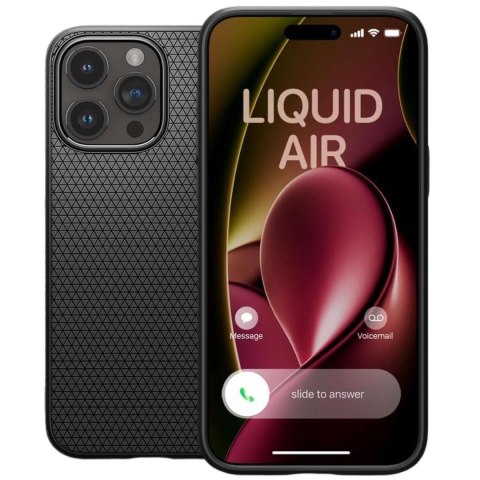 Spigen Etui do iPhone 15 Pro Max Spigen Liquid Air Case obudowa plecki ochronne Matte Black Spigen Etui do iPhone 15 Pro Max Spigen Liquid Air Case obudowa plecki ochronne Matte Black
