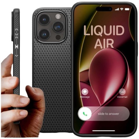 Spigen Etui do iPhone 15 Pro Max Spigen Liquid Air Case obudowa plecki ochronne Matte Black Spigen Etui do iPhone 15 Pro Max Spigen Liquid Air Case obudowa plecki ochronne Matte Black
