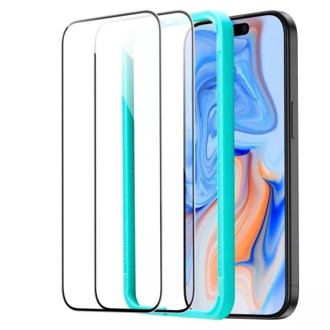 ESR Szkło hartowane ESR Tempered Glass 2-Pack do Apple iPhone 15 / 16 Black ESR Szkło hartowane ESR Tempered Glass 2-Pack do Apple iPhone 15 / 16 Black