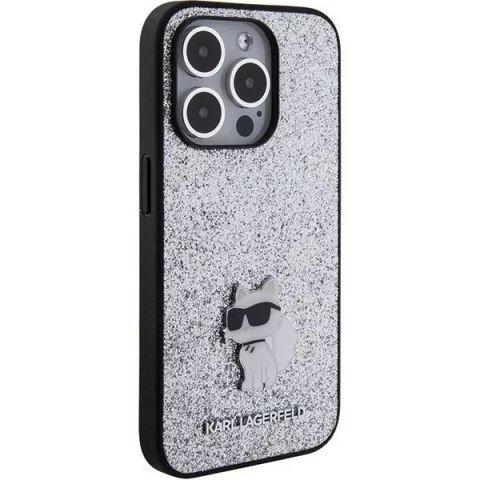 Karl Lagerfeld Etui Karl Lagerfeld KLHCP15XGCNPSG do iPhone 15 Pro Max 6.7" srebrny/silver hardcase Fixed Glitter Choupette Logo Metal Pin Karl Lagerfeld Etui Karl Lagerfeld KLHCP15XGCNPSG do iPhone 15 Pro Max 6.7" srebrny/silver hardcase Fixed Glitter Choupette Logo Metal Pin