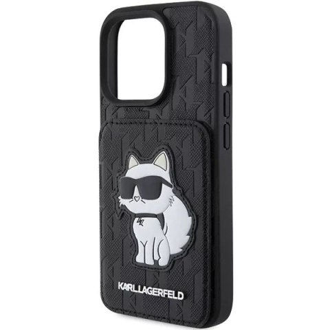 Karl Lagerfeld Etui Karl Lagerfeld KLHCP15XSAKCNSCK do iPhone 15 Pro Max 6.7" czarny/black hardcase Saffiano Cardslots and Stand Monogram Choup Karl Lagerfeld Etui Karl Lagerfeld KLHCP15XSAKCNSCK do iPhone 15 Pro Max 6.7" czarny/black hardcase Saffiano Cardslots and Stand Monogram Choup
