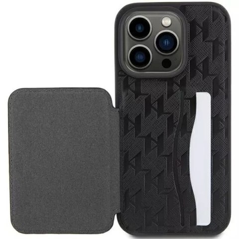 Karl Lagerfeld Etui Karl Lagerfeld KLHCP15XSAKCNSCK do iPhone 15 Pro Max 6.7" czarny/black hardcase Saffiano Cardslots and Stand Monogram Choup Karl Lagerfeld Etui Karl Lagerfeld KLHCP15XSAKCNSCK do iPhone 15 Pro Max 6.7" czarny/black hardcase Saffiano Cardslots and Stand Monogram Choup