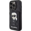 Karl Lagerfeld Etui Karl Lagerfeld KLHCP15XSAKKNSCK do iPhone 15 Pro Max 6.7" czarny/black hardcase Saffiano Cardslots and Stand Monogram Ikoni