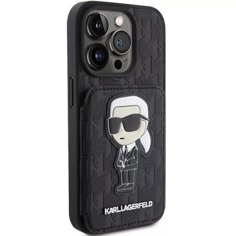 Karl Lagerfeld Etui Karl Lagerfeld KLHCP15XSAKKNSCK do iPhone 15 Pro Max 6.7" czarny/black hardcase Saffiano Cardslots and Stand Monogram Ikoni Karl Lagerfeld Etui Karl Lagerfeld KLHCP15XSAKKNSCK do iPhone 15 Pro Max 6.7" czarny/black hardcase Saffiano Cardslots and Stand Monogram Ikoni