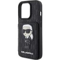 Karl Lagerfeld Etui Karl Lagerfeld KLHCP15XSAKKNSCK do iPhone 15 Pro Max 6.7" czarny/black hardcase Saffiano Cardslots and Stand Monogram Ikoni
