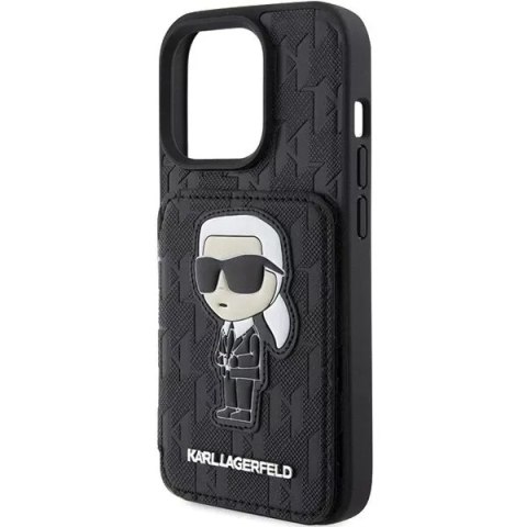 Karl Lagerfeld Etui Karl Lagerfeld KLHCP15XSAKKNSCK do iPhone 15 Pro Max 6.7" czarny/black hardcase Saffiano Cardslots and Stand Monogram Ikoni Karl Lagerfeld Etui Karl Lagerfeld KLHCP15XSAKKNSCK do iPhone 15 Pro Max 6.7" czarny/black hardcase Saffiano Cardslots and Stand Monogram Ikoni