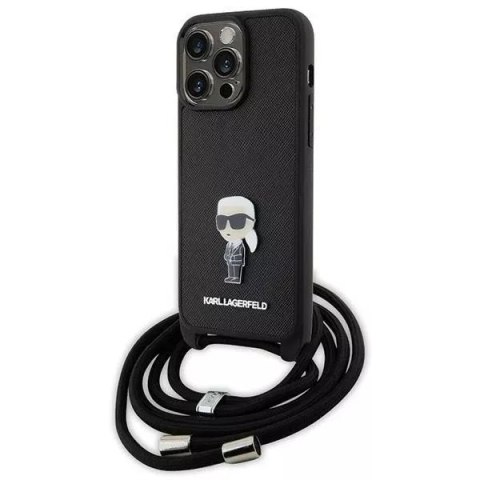 Karl Lagerfeld Etui Karl Lagerfeld KLHCP15XSASKNPSK do iPhone 15 Pro Max 6.7" hardcase czarny/black Crossbody Saffiano Monogram Metal Pin Karl Karl Lagerfeld Etui Karl Lagerfeld KLHCP15XSASKNPSK do iPhone 15 Pro Max 6.7" hardcase czarny/black Crossbody Saffiano Monogram Metal Pin Karl