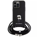 Karl Lagerfeld Etui Karl Lagerfeld KLHCP15XSASKNPSK do iPhone 15 Pro Max 6.7" hardcase czarny/black Crossbody Saffiano Monogram Metal Pin Karl 