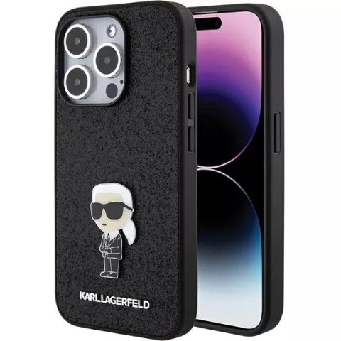 Karl Lagerfeld Etui Karl Lagerfeld KLHCP15LGKNPSK do iPhone 15 Pro 6.1" czarny/black hardcase Fixed Glitter Ikonik Logo Metal Pin Karl Lagerfeld Etui Karl Lagerfeld KLHCP15LGKNPSK do iPhone 15 Pro 6.1" czarny/black hardcase Fixed Glitter Ikonik Logo Metal Pin