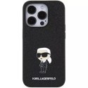 Karl Lagerfeld Etui Karl Lagerfeld KLHCP15LGKNPSK do iPhone 15 Pro 6.1" czarny/black hardcase Fixed Glitter Ikonik Logo Metal Pin