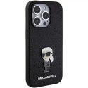 Karl Lagerfeld Etui Karl Lagerfeld KLHCP15LGKNPSK do iPhone 15 Pro 6.1" czarny/black hardcase Fixed Glitter Ikonik Logo Metal Pin