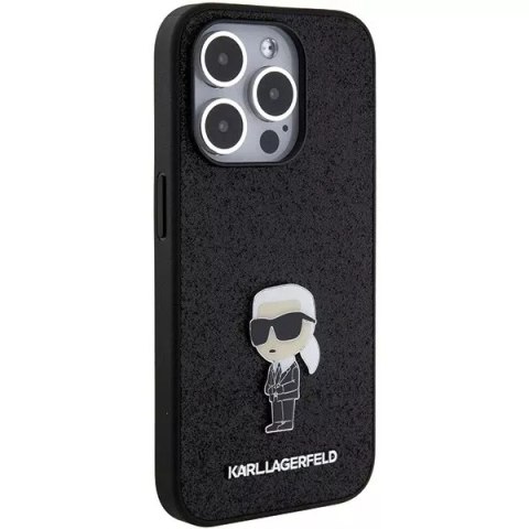 Karl Lagerfeld Etui Karl Lagerfeld KLHCP15LGKNPSK do iPhone 15 Pro 6.1" czarny/black hardcase Fixed Glitter Ikonik Logo Metal Pin Karl Lagerfeld Etui Karl Lagerfeld KLHCP15LGKNPSK do iPhone 15 Pro 6.1" czarny/black hardcase Fixed Glitter Ikonik Logo Metal Pin