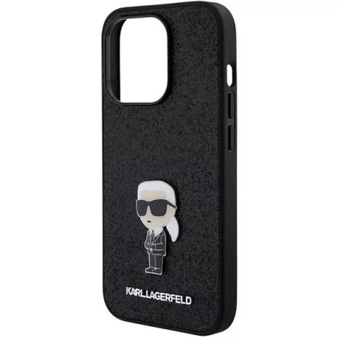 Karl Lagerfeld Etui Karl Lagerfeld KLHCP15LGKNPSK do iPhone 15 Pro 6.1" czarny/black hardcase Fixed Glitter Ikonik Logo Metal Pin Karl Lagerfeld Etui Karl Lagerfeld KLHCP15LGKNPSK do iPhone 15 Pro 6.1" czarny/black hardcase Fixed Glitter Ikonik Logo Metal Pin