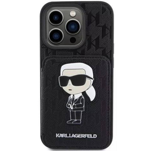 Karl Lagerfeld Etui Karl Lagerfeld KLHCP15LSAKKNSCK do iPhone 15 Pro 6.1" czarny/black hardcase Saffiano Cardslots and Stand Monogram Ikonik Pa Karl Lagerfeld Etui Karl Lagerfeld KLHCP15LSAKKNSCK do iPhone 15 Pro 6.1" czarny/black hardcase Saffiano Cardslots and Stand Monogram Ikonik Pa