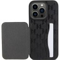Karl Lagerfeld Etui Karl Lagerfeld KLHCP15LSAKKNSCK do iPhone 15 Pro 6.1" czarny/black hardcase Saffiano Cardslots and Stand Monogram Ikonik Pa