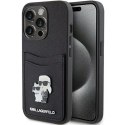 Karl Lagerfeld Etui Karl Lagerfeld KLHCP15LSAPKCNPK do iPhone 15 Pro 6.1" czarny/black hardcase Saffiano Cardslot Karl&Choupette Metal Pin