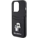 Karl Lagerfeld Etui Karl Lagerfeld KLHCP15LSAPKCNPK do iPhone 15 Pro 6.1" czarny/black hardcase Saffiano Cardslot Karl&Choupette Metal Pin
