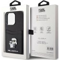 Karl Lagerfeld Etui Karl Lagerfeld KLHCP15LSAPKCNPK do iPhone 15 Pro 6.1" czarny/black hardcase Saffiano Cardslot Karl&Choupette Metal Pin