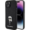 Karl Lagerfeld Etui Karl Lagerfeld KLHCP15SGKNPSK do iPhone 15 6.1" czarny/black hardcase Fixed Glitter Ikonik Logo Metal Pin